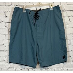 Hurley Swim Trunks Board Shorts Drawstring Closure Blue Mens Size 36‎